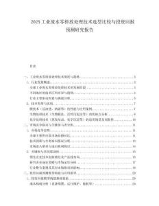 2025工业废水零排放处理技术选型比较与投资回报预测研究报告.docx