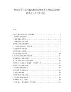 2025巴拿马运河航运行业发展现状及物流优化与经济效益评价研究报告.docx