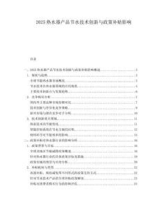 2025热水器产品节水技术创新与政策补贴影响.docx