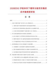 2026ESG评级体系下镀锌光链项目融资成本敏感度研报.docx