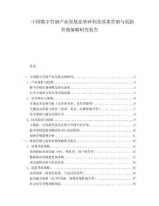 中国数字营销产业发展态势研判及效果营销与创新营销策略研究报告.docx