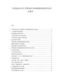 中国电动自行车中置电机与传统轮毂电机性价比对比报告.docx