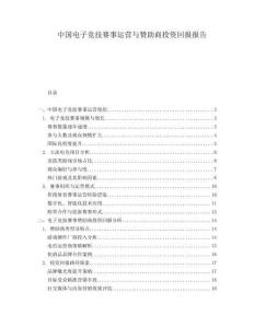 中国电子竞技赛事运营与赞助商投资回报报告.docx