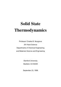 Solid State Thermodynamics
