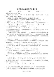 初三化学总复习化学计算专题