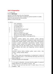 高中英語 Pygmalion-單元教案 新人教版選修8＆