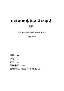 工程电磁场实验报告