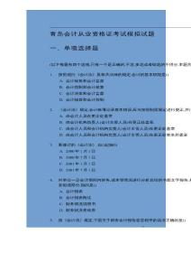 青島會計從業(yè)資格證考試模擬試題