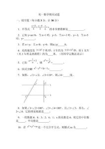 初一数学期末考试题