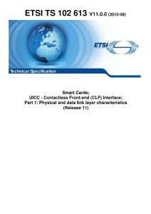 ETSI TS 102 613 V8.1.0 UICC-Contactless Front-end(CLF)Interface