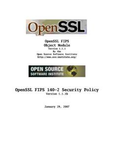 FIPS 140-2 OpenSSL  SecurityPolicy-1.1.1