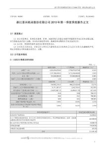 002067_景兴纸业_浙江景兴纸业股份有限公司_2010年第一季度报告正文
