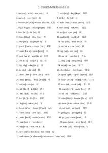 小學階段不規(guī)則動詞全表-帶音標、詞義(自我整理)