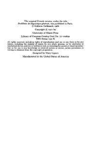 Problems in General Linguistics Miami Linguistic, No. 8  1973