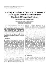 A Survey of the State of the Art in Performance Modeling and ...