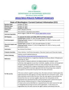 Current Contract Information Contract No 03611  Police Pursuit