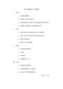 分公司財(cái)務(wù)工作流程