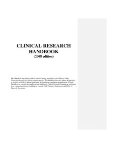 Clinical Reserch Handbook  CRCHandbook-臨床研究手冊