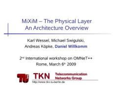 MiXiM in omnet The Physical Layer An Architecture Overview