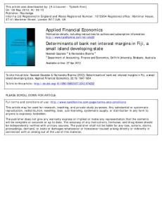 Determinants of bank net interest margins in Fiji