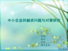 畢業(yè)論文答辯 ppt  融資難 中小企業(yè)融資的問題與對策 答辯幻燈片PPT