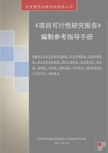 《項目可行性研究報告》編制參考指導手冊