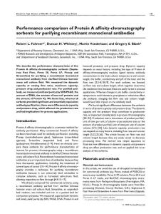 Comparison of protein A chromatography