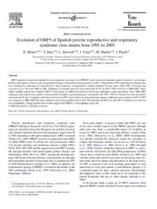 Evolution of ORF5 of Spanish porcine reproductive and respiratory