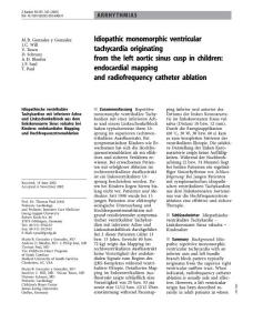 monomorphic ventricular tachycardia originating from left aortic sinus cusp