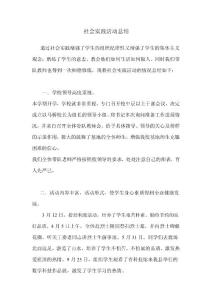 社會實踐活動總結