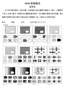 SPM（瑞文标准）测试题