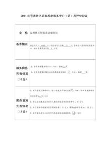 溫嶺社區居家養老完善測評