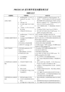 PRESSCAD常見問題 處理方法