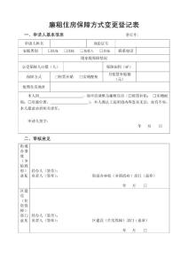 廉租住房保障方式变更登记表
