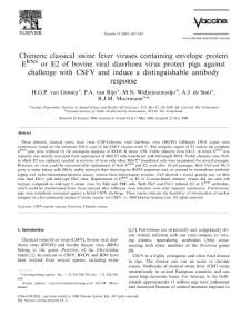 Chimeric classical swine fever viruses containing envelope protein ERNS or E2 of bovine viral diarrhoea virus protect pigs against