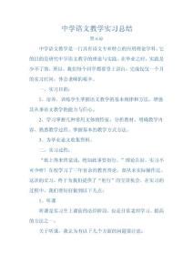 中学语文教学实习总结