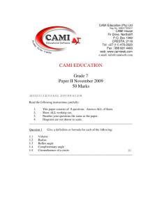 2009年美国中小学统一考试 7年级数学试卷二