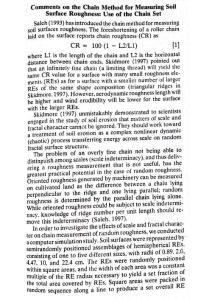 Comments on the chain method for measuring soil surface roughness: use of the chain set