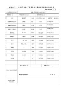 安装工程分部（子分部）工程设备及主要材料进场监理检查记录