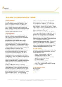 A Retailers Guide to ZeroWire? HDMI