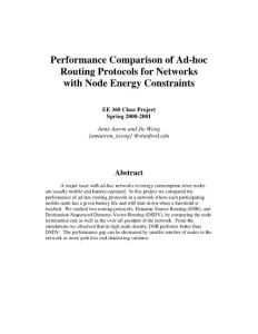 Performance Comparison of Ad-hoc Routing Protocols for Networks with Node Energy Constraints