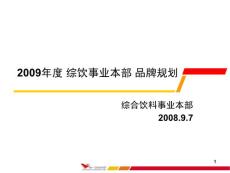 统一2009年度综饮事业本部品牌规划