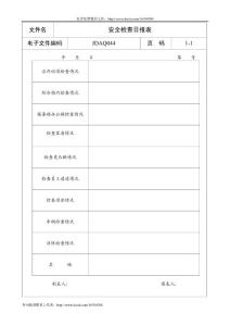 酒店表格-安全检查日报表