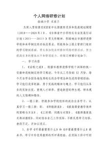 个人网络研修计划【宋春兰】