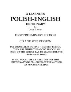 POLISH-ENGLISH Dictionary