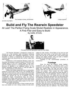 【輕木航模飛機圖紙】Rearwin