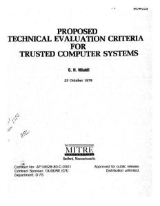 Proposed Technical Evaluation Criteria for Trusted Computer_niba79