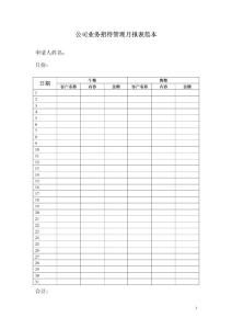 公司業(yè)務(wù)招待管理月報(bào)表范本