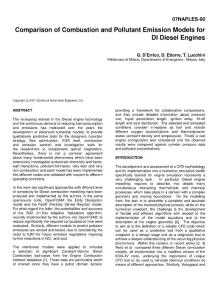 Comparison of Combustion and Pollutant Emission Models for DI Diesel Engines