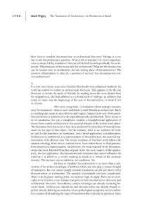 香港大学建筑系西方建筑理论课程04_Wigley_Translation Architecture Production Babel